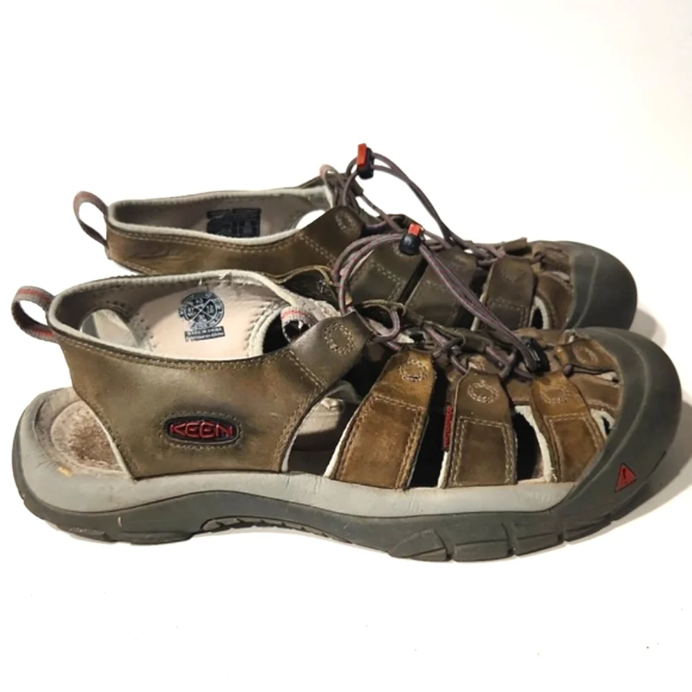 Keen Newport Waterproof Leather Olive Brown Hiking Sport Sandals Size 13